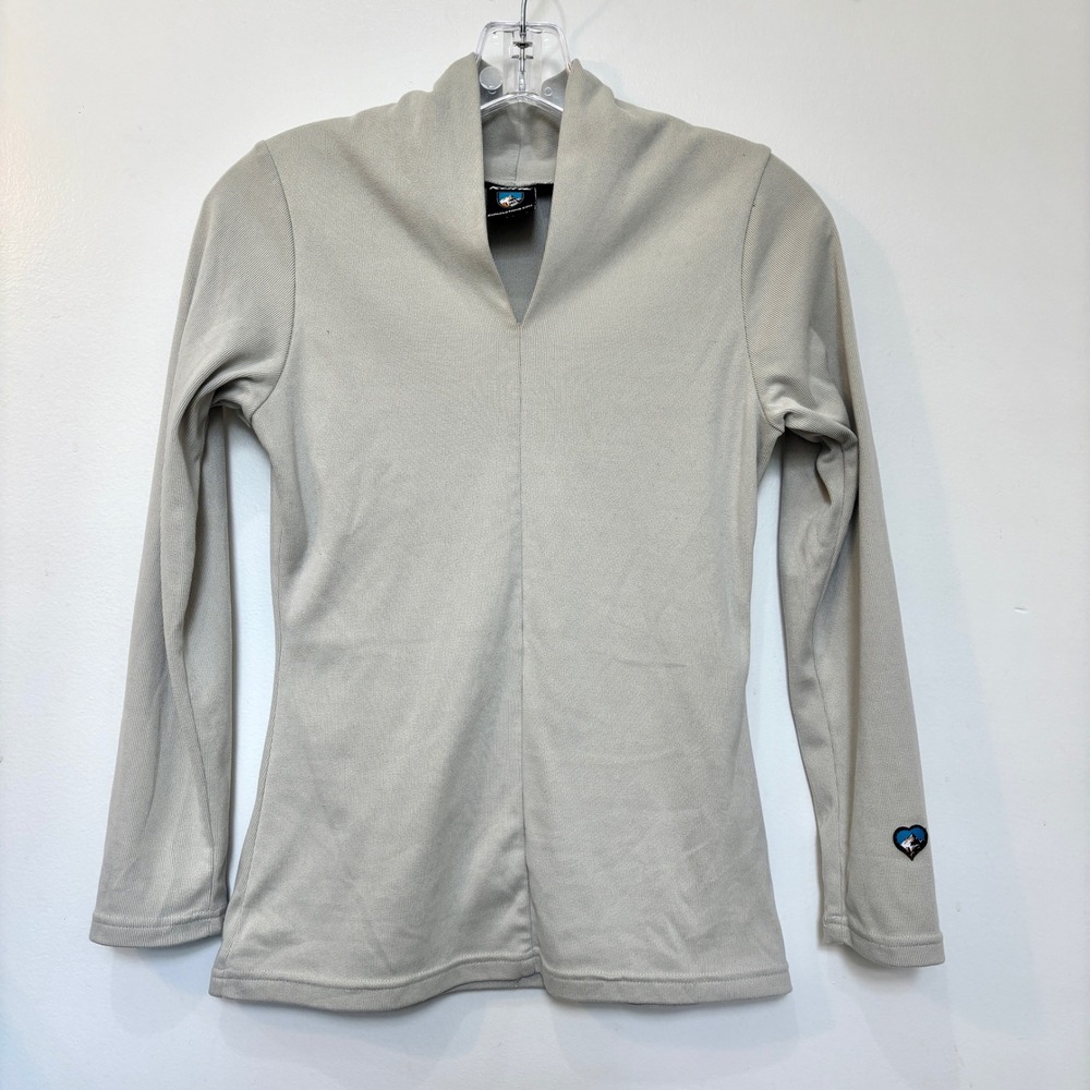Kuhl Komfort V Neck Long Sleeve Shirt Collar Technikore Cream Women's